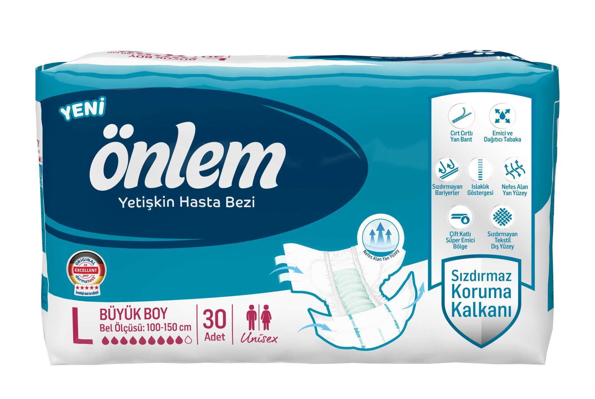 Önlem Belbantlı Yetişkin Hasta Bezi Büyük (L) 60 Adet