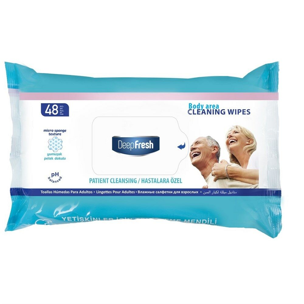 DeepFresh Yetişkinlere Özel Vücut Temizleme Mendili 48'li (24 Paket)
