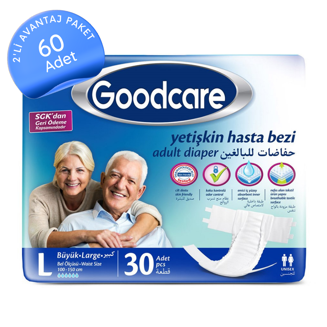 Goodcare Belbantlı Yetişkin Hasta Bezi Büyük (L) 60 Adet