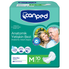 Canped Anatomik Yetişkin Hasta Bezi Orta (M) 1 Paket - 10 Adet