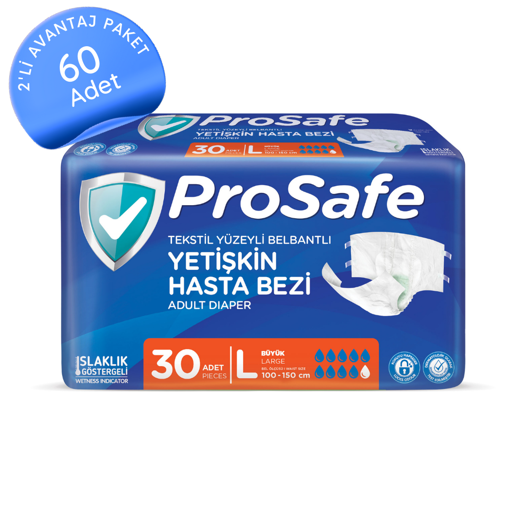 Prosafe Belbantlı Hasta Bezi Büyük (L) 60 Adet