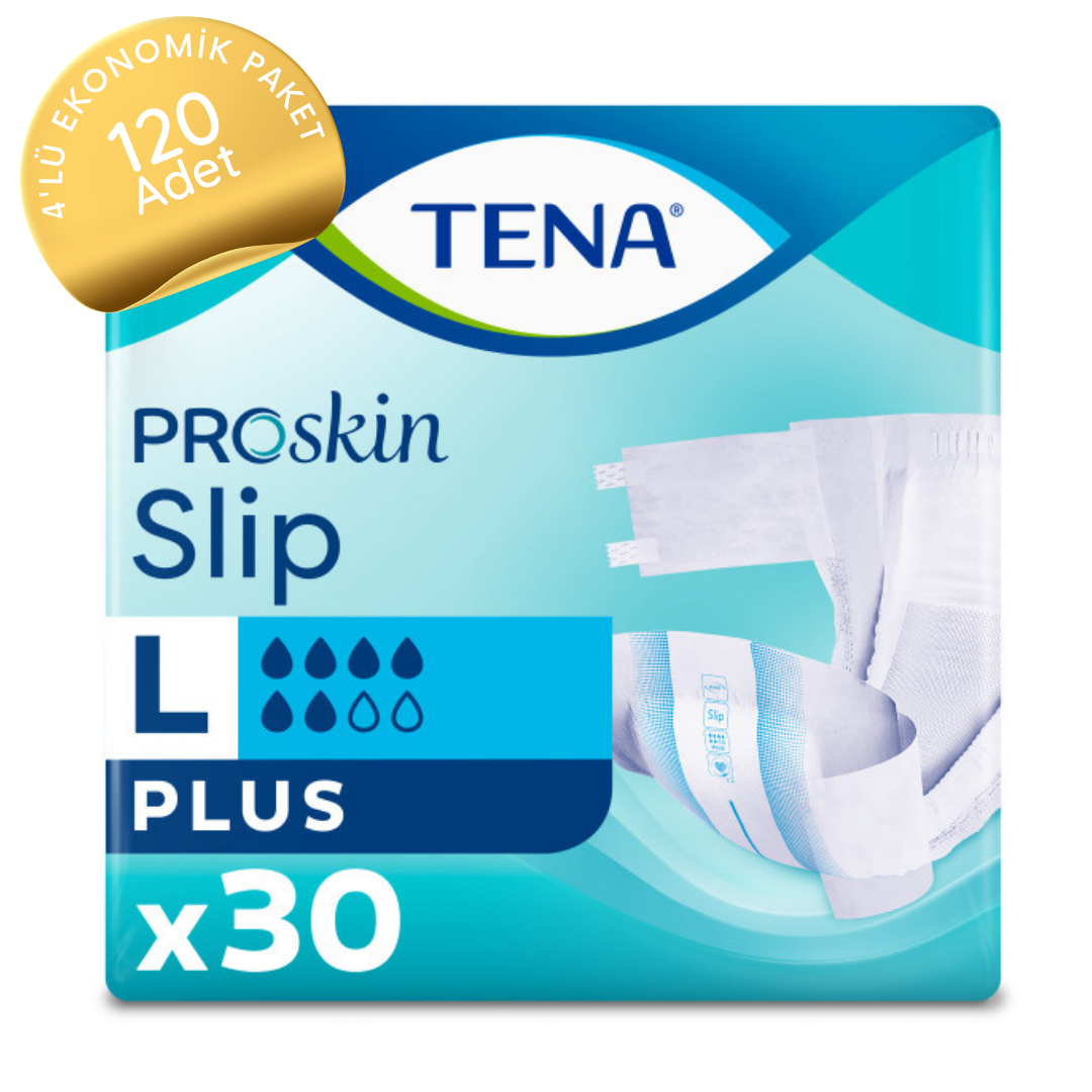 TENA ProSkin Slip Plus Belbantlı 6 Damla Hasta Bezi Büyük (L) 120 Adet