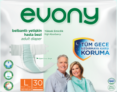 Evony Belbantlı Yetişkin Hasta Bezi Büyük (L) 120 Adet