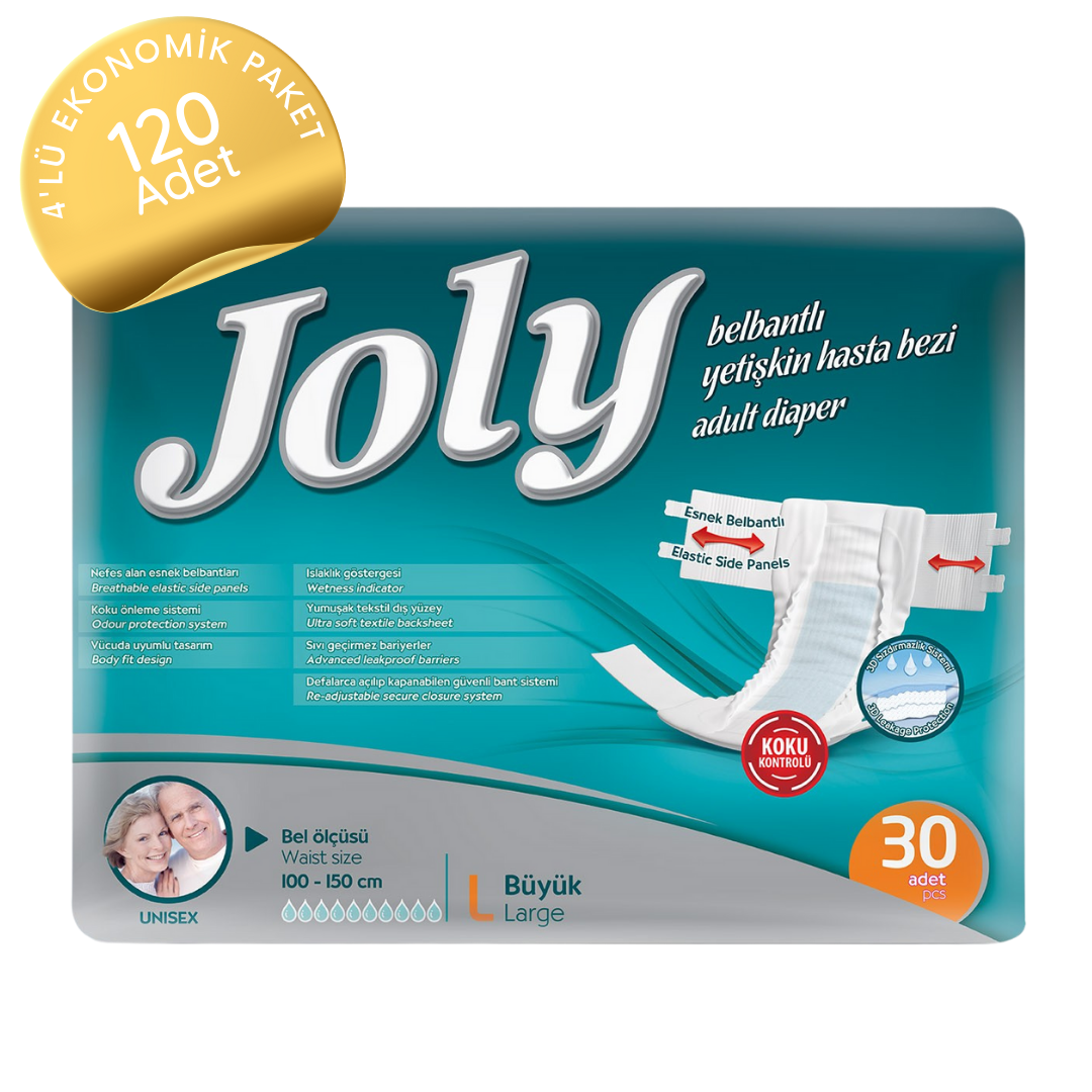 Joly Esnek Belbantlı Yetişkin Hasta Bezi Büyük (L) 120 Adet