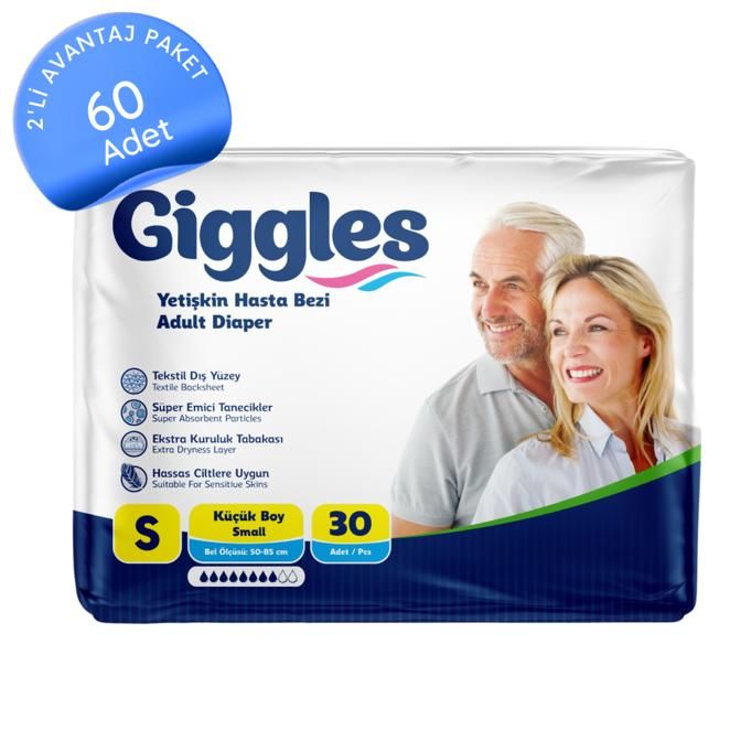 Giggles Belbantlı Yetişkin Hasta Bezi Küçük (S) 60 Adet