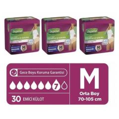 Depend Kadın Emici Külot Hasta Bezi Orta Boy(M) 30'lu 120 Adet