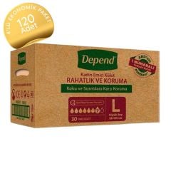 Depend Kadın Emici Külot Hasta Bezi Büyük Boy(L)  30'lu 120 Adet