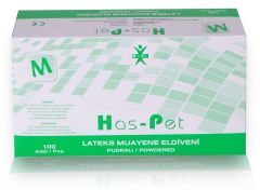 Has-pet Lateks Pudralı Muayene Eldiveni (M) 100lü 6 Kutu