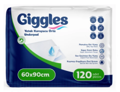 Giggles Yatak Koruyucu Örtü 60x90 cm 30'lu 4 Paket (120 Adet)