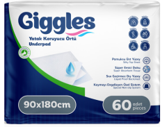 Giggles Yatak Koruyucu Örtü 90x180 cm 30'lu 2 Paket (60 Adet)