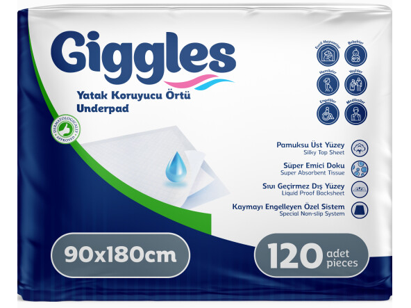 Giggles Yatak Koruyucu Örtü 90x180 cm 30'lu 4 Paket (120 Adet)