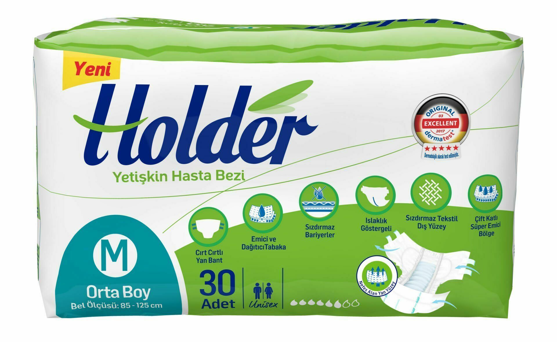Holder Belbantlı Yetişkin Hasta Bezi Orta (M) 60 Adet
