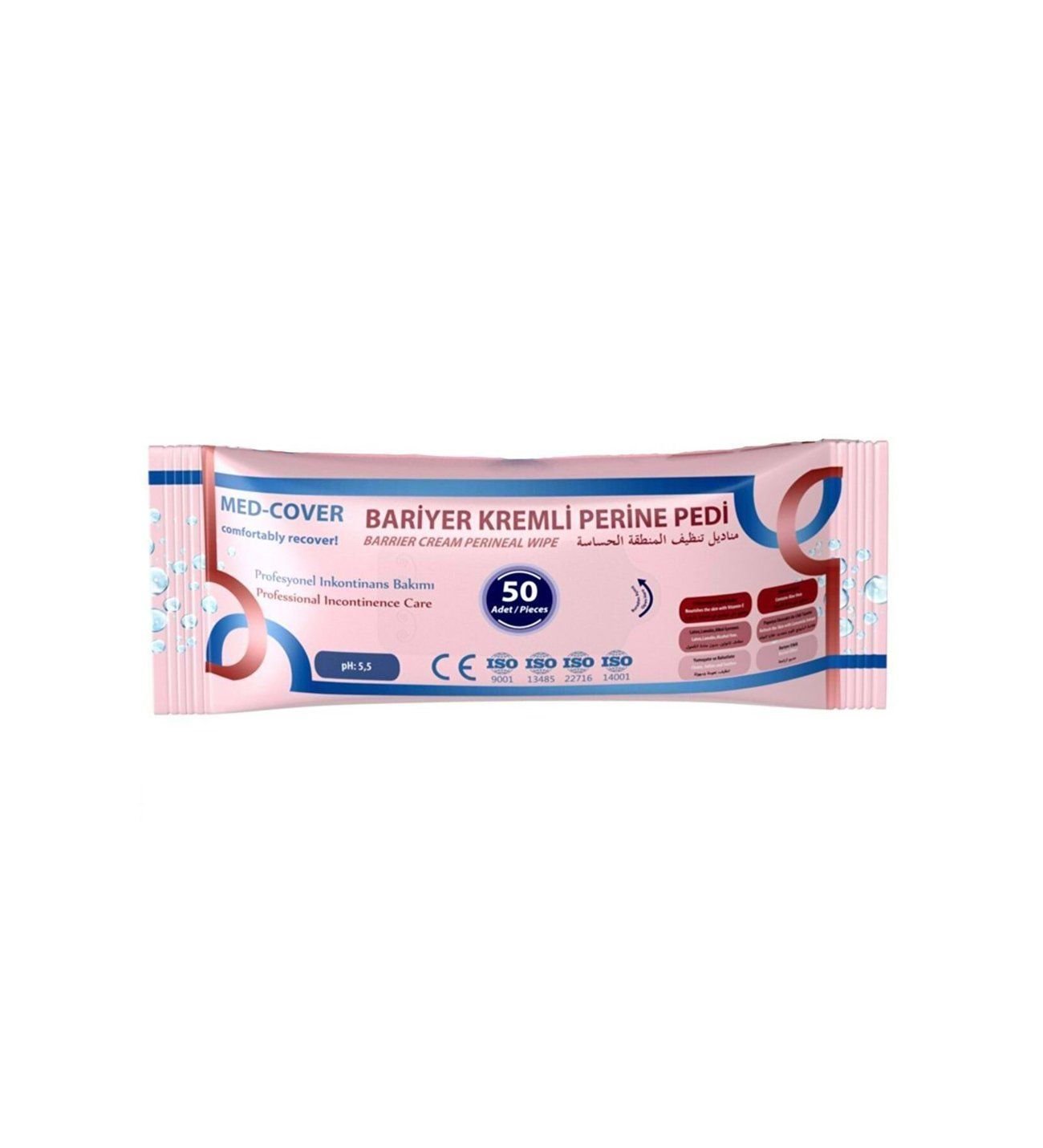 Med-Cover Bariyer Kremli Perine Temizleme Mendili 50'li 35 Paket