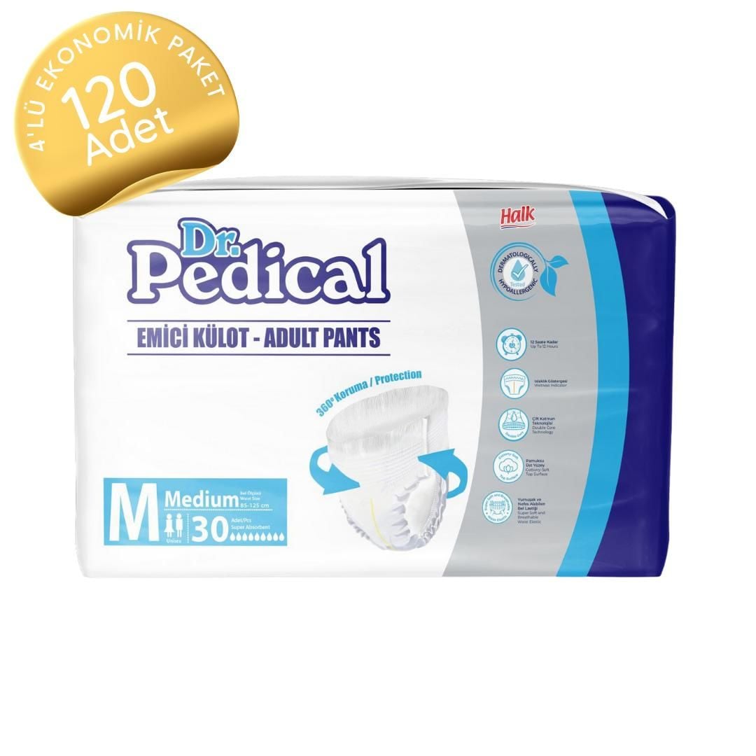 Dr.Pedical Emici Külot Hasta Bezi Orta Boy(M) 30'lu 120 Adet