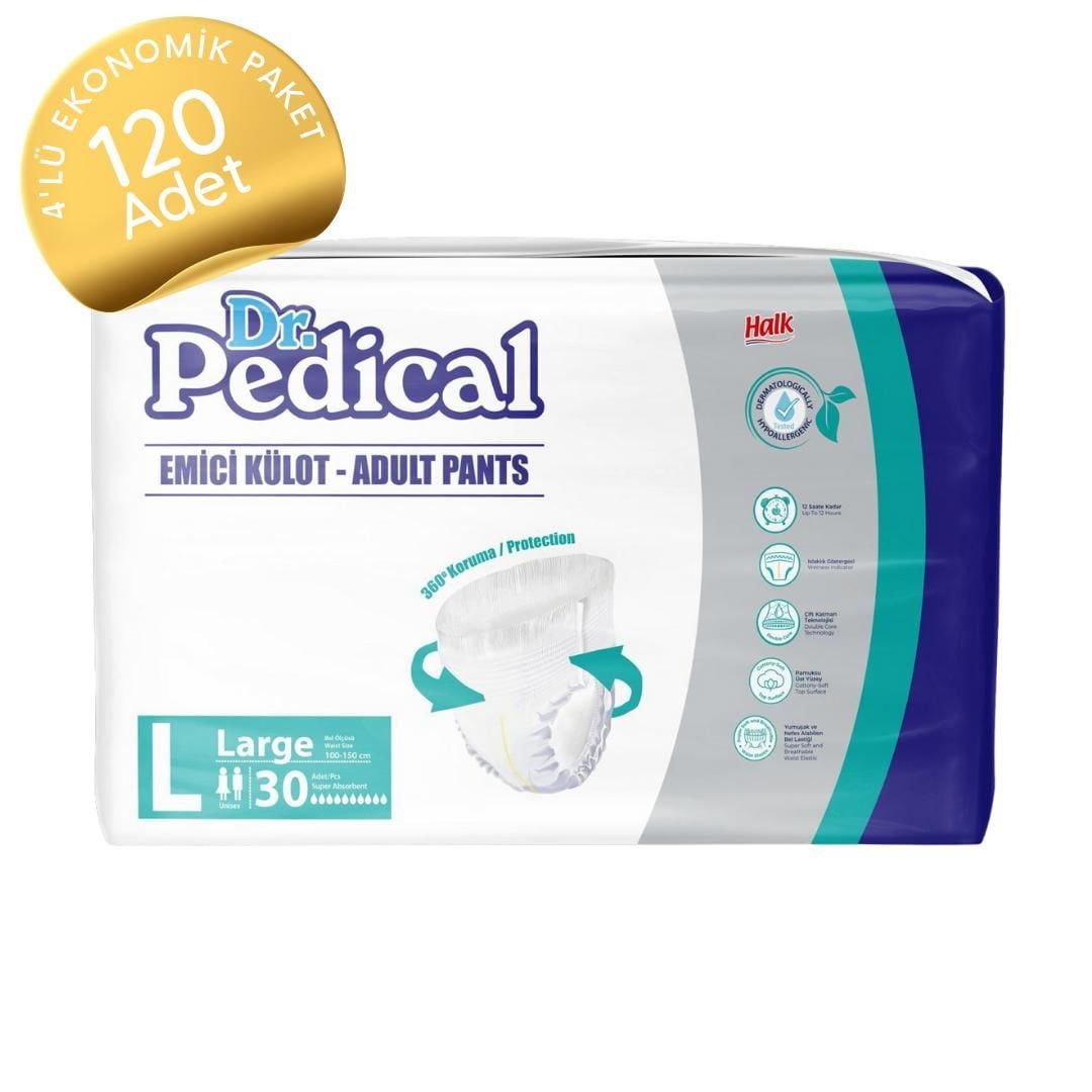 Dr.Pedical Emici Külot Hasta Bezi Büyük Boy(L) 30'lu 120 Adet