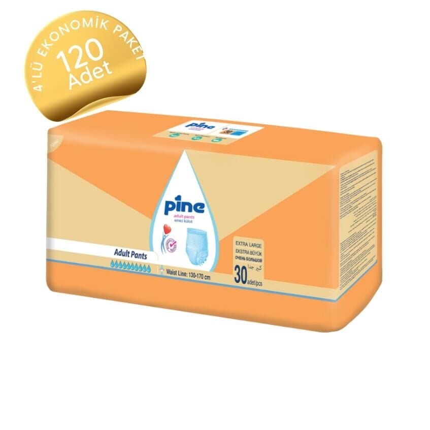 Pine Emici Külot Hasta Bezi Extra Büyük Boy(XL) 30'lu 120 Adet