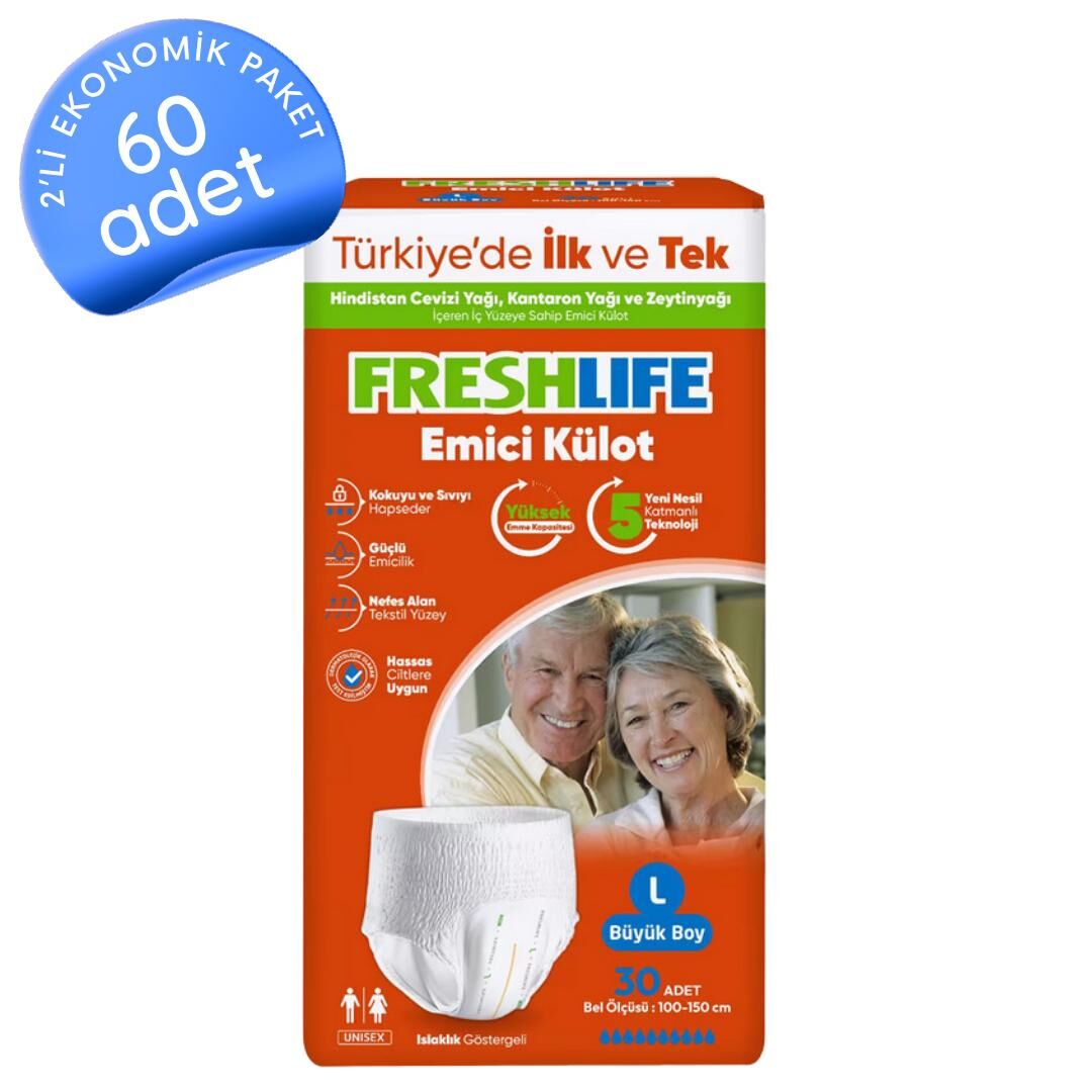 Freshlife Emici Külot Hasta Bezi Büyük Boy(L) 30'lu 60 Adet