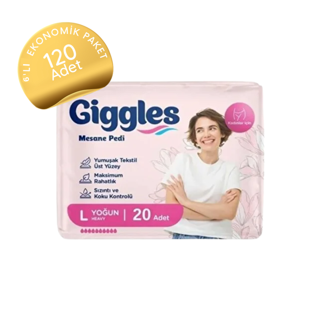 Giggles Kadın Mesane Pedi Large(Yoğun) 20'li 120 Adet (6 Paket)