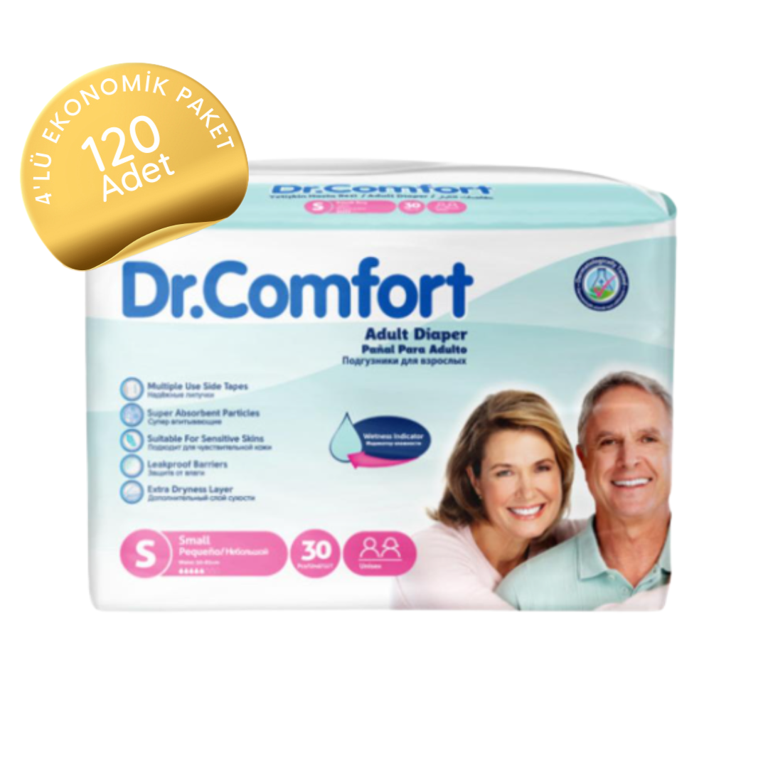 Dr. Comfort Belbantlı Yetişkin Hasta Bezi Küçük (S) 30'lu (120 Adet)