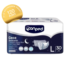 Canped Belbantlı Yetişkin Hasta Bezi Gece Large 30'lu (120 Adet)