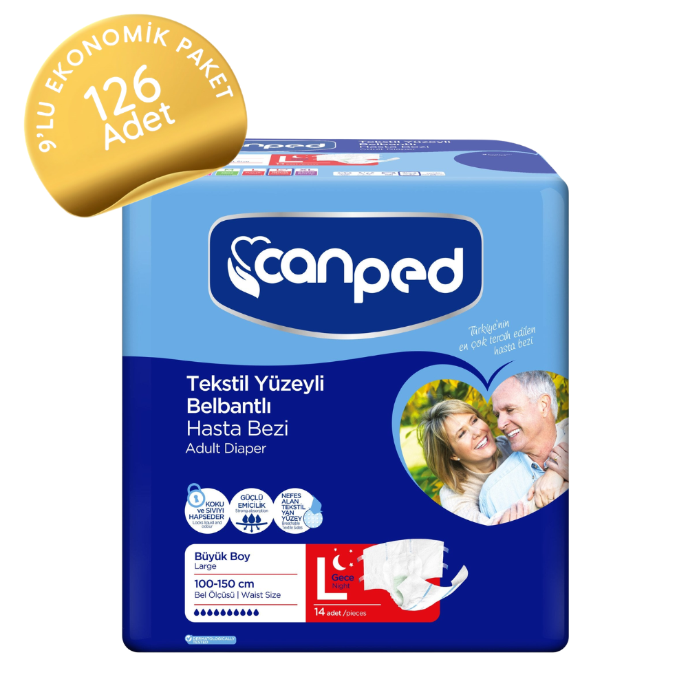 Canped Belbantlı Yetişkin Hasta Bezi (Gece/Night) 126 Adet