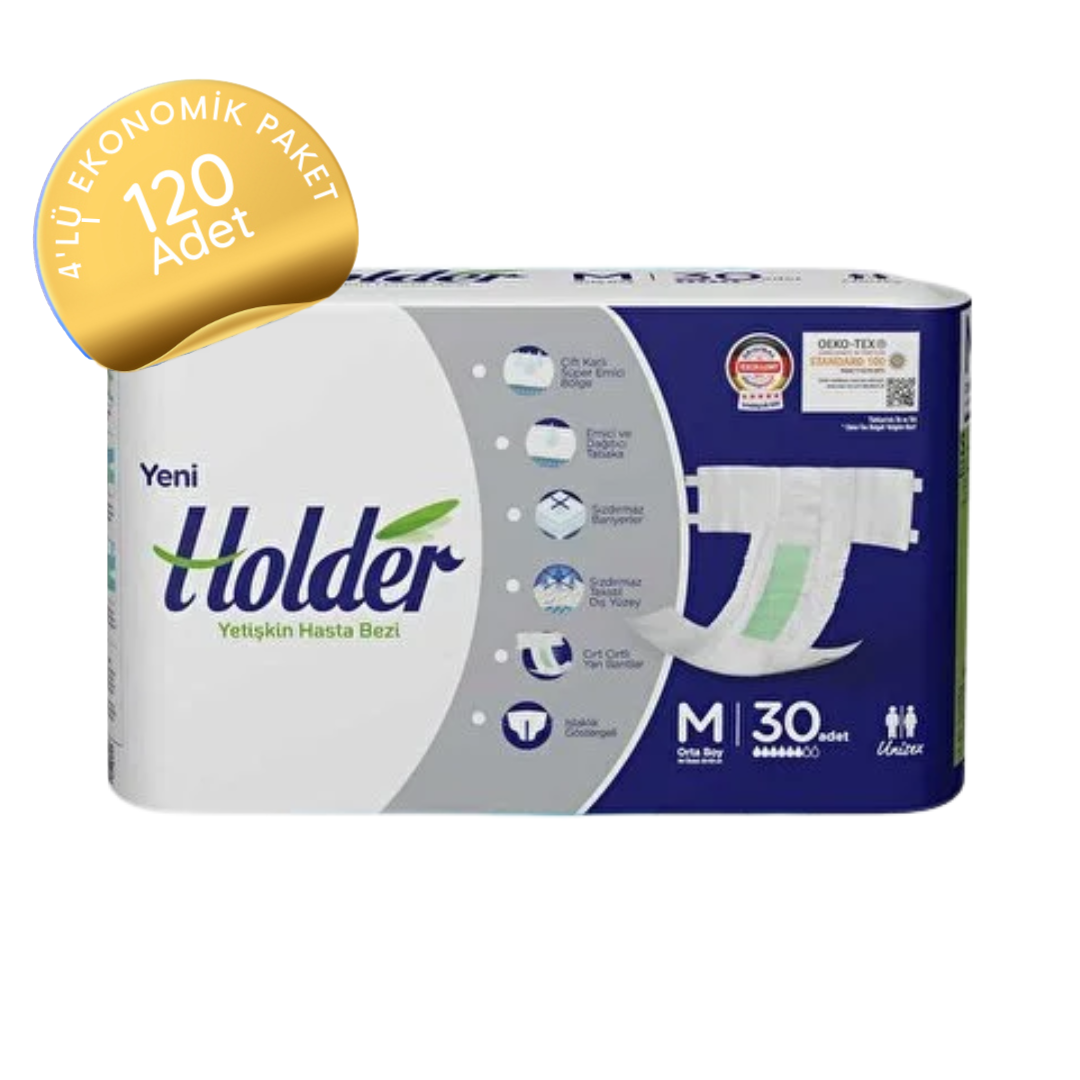 Holder Belbantlı Yetişkin Hasta Bezi Orta (M) 120 Adet