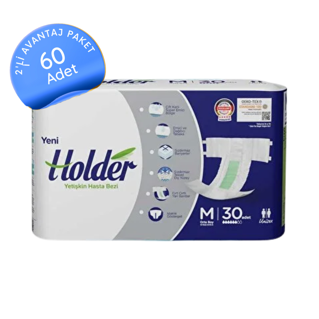 Holder Belbantlı Yetişkin Hasta Bezi Orta (M) 60 Adet