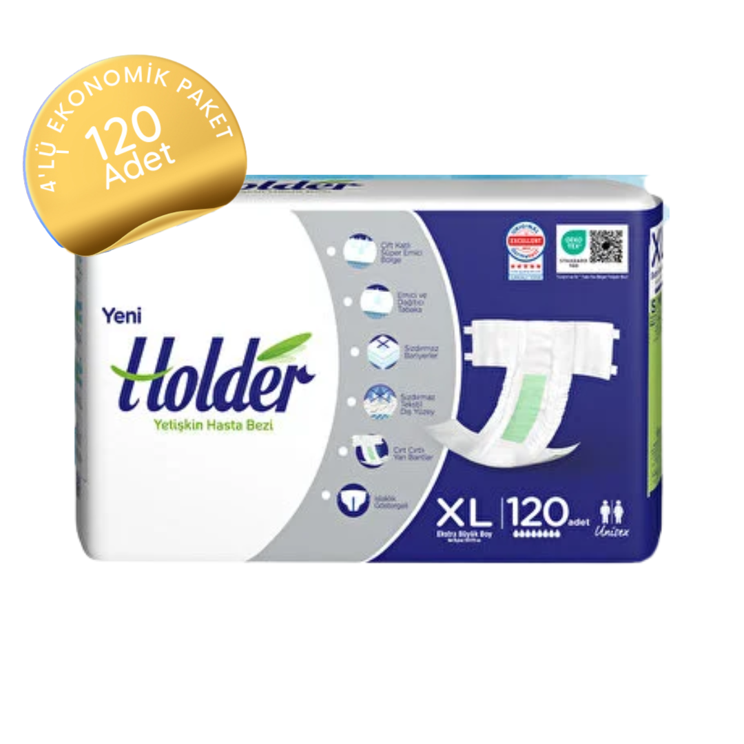Holder Belbantlı Yetişkin Hasta Bezi Ekstra Büyük (XL) 120 Adet