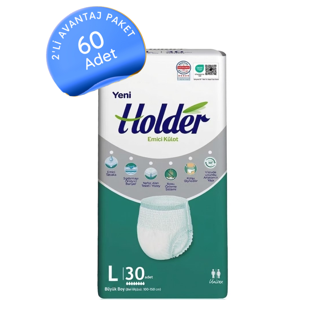 Holder Emici Külot Büyük Boy 30'lu 2 Paket Yetişkin Hasta Bezi