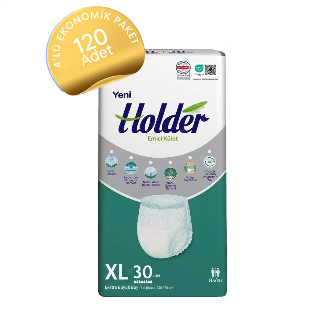 Holder Emici Külot Ekstra Büyük Boy 30'lu 4 Paket Yetişkin Hasta Bezi