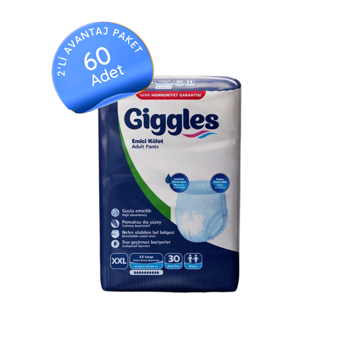 Giggles Emici Külot 2Extra Büyük Boy (XXL) 30'lu 60 Adet